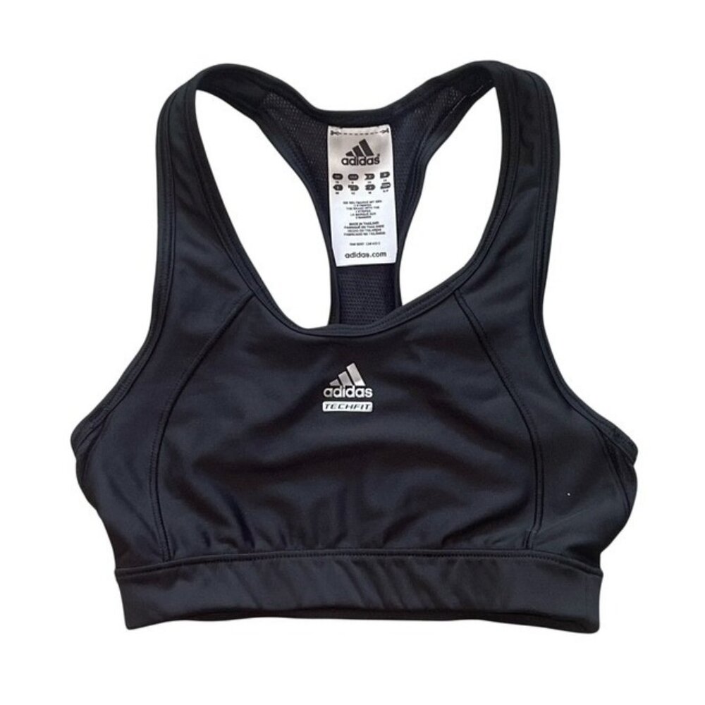 Adidas Techfit Climacool Sports Bra Womens Medium Black Racerback Workout